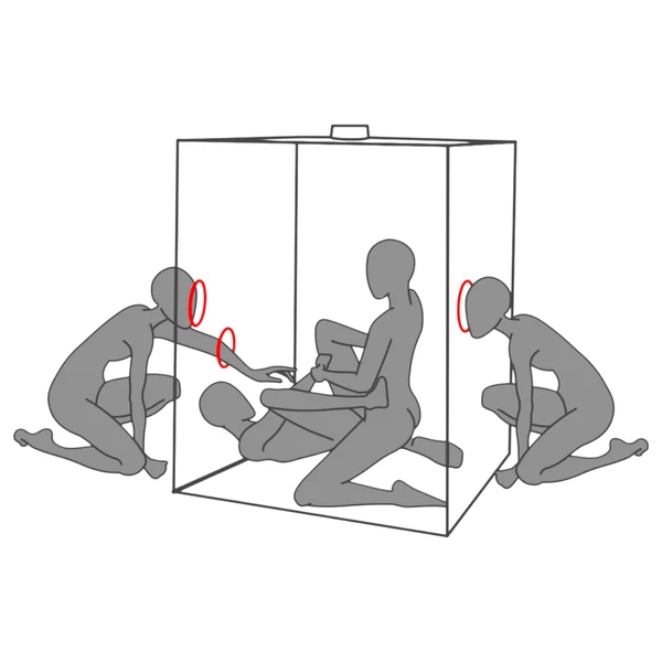 Secretdome - BDSM szex kabin nyílásokkal (fekete)