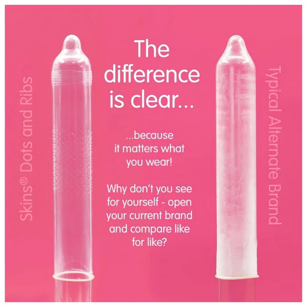 Skins - bordázott és pontozott óvszer (4db)