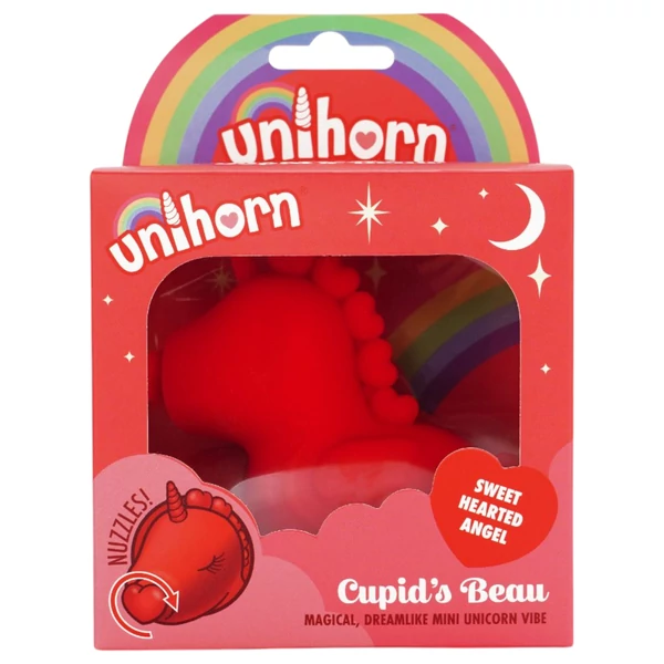 Unihorn Cupid's Beau - akkus unikornis csiklóizgató (piros)