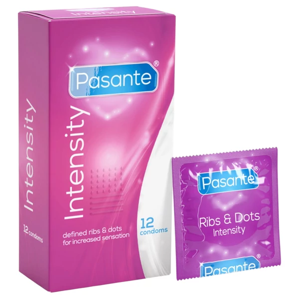 Pasante - bordázott, pontozott óvszer (12db)