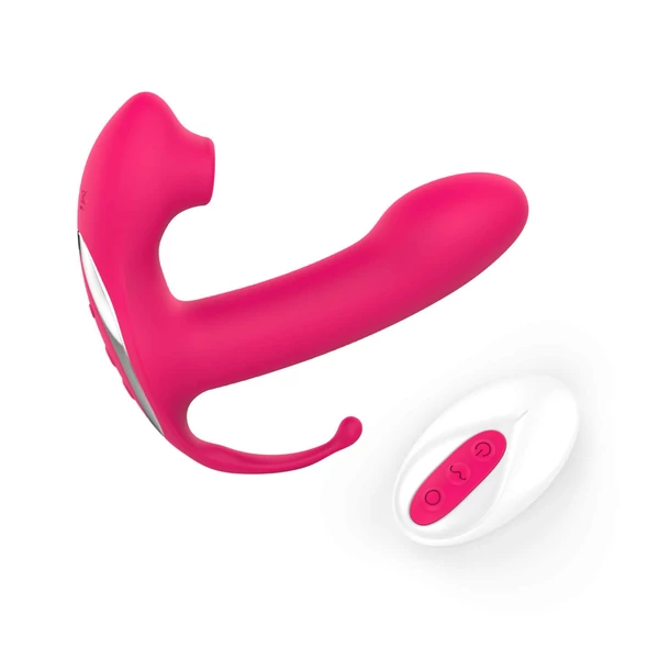 Lonely 3in1 - akkus, léghullámos 3 ágú vibrátor (pink)