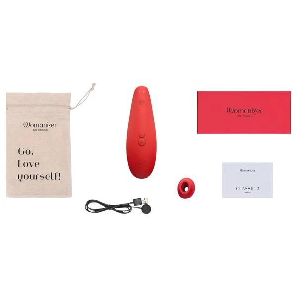 Womanizer Marilyn Monroe - léghullámos csiklóizgató (piros)