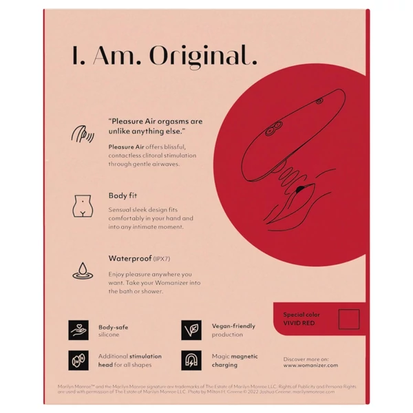 Womanizer Marilyn Monroe - léghullámos csiklóizgató (piros)