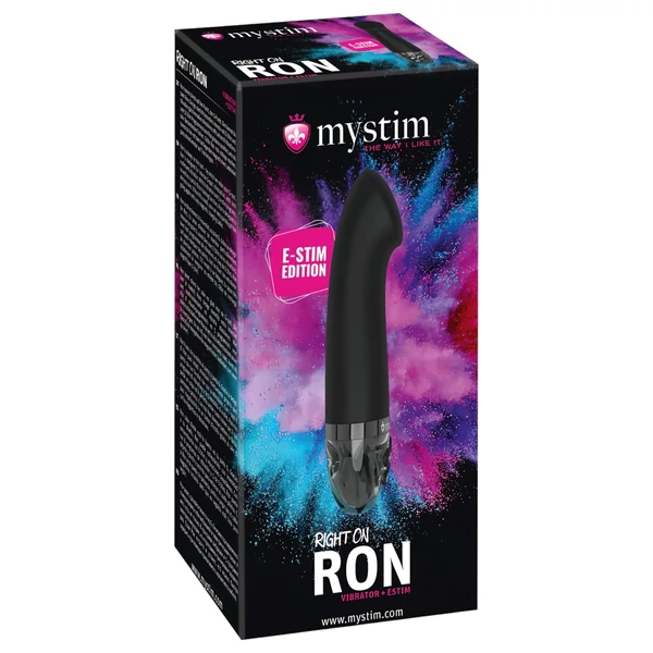 mystim Right on Ron E-Stim - elektro G-pont vibrátor (fekete)