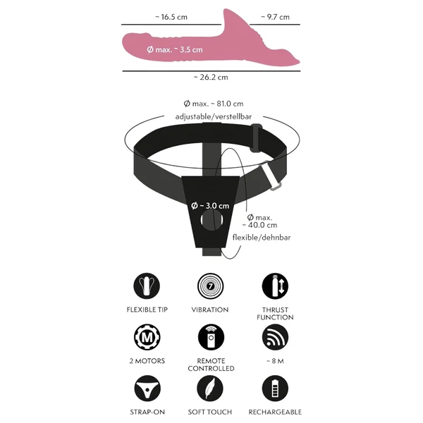 You2Toys - felcsatolható vibrátor szett (piros)