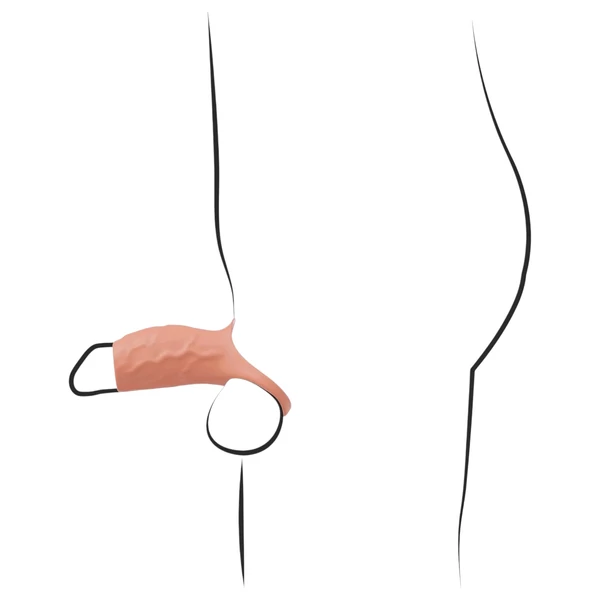 Realistixxx - nyitott, vibrációs péniszköpeny (natúr)