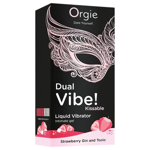 Orgie Dual Vibe - unisex folyékony vibrátor - Eper - Gin Tonic (15ml)