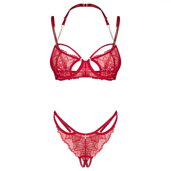 Obsessive Matildea - csipkés melltartó szett (piros)