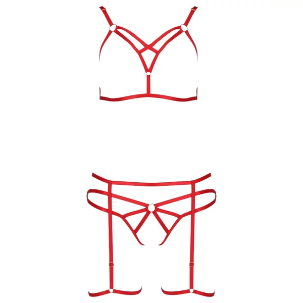 Passion Magali - dísz testhám szett - 3 részes (piros)