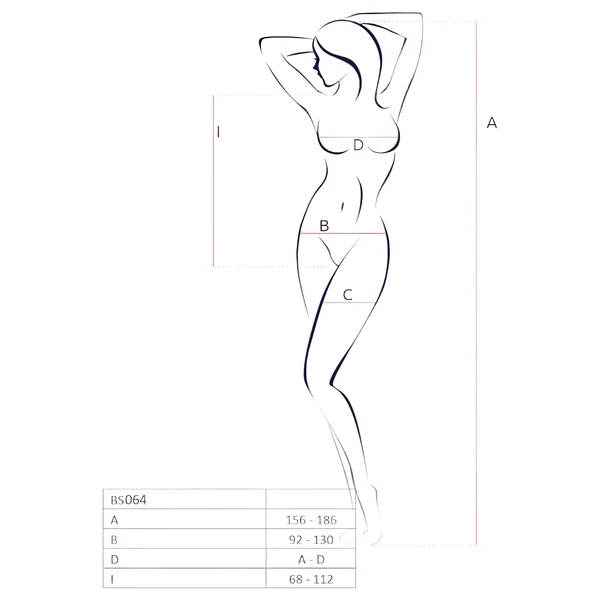 Passion BS064 - nyitott necc body (piros) - S-L