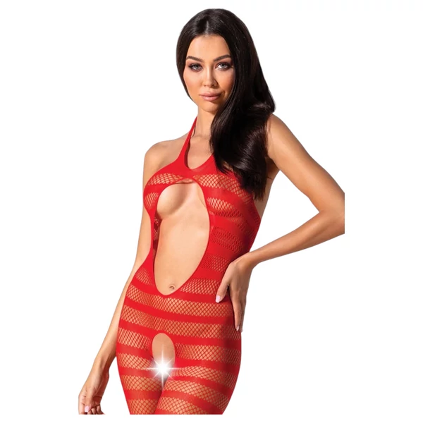 Passion BS081 - nyakpántos capri overál - piros (S-L)