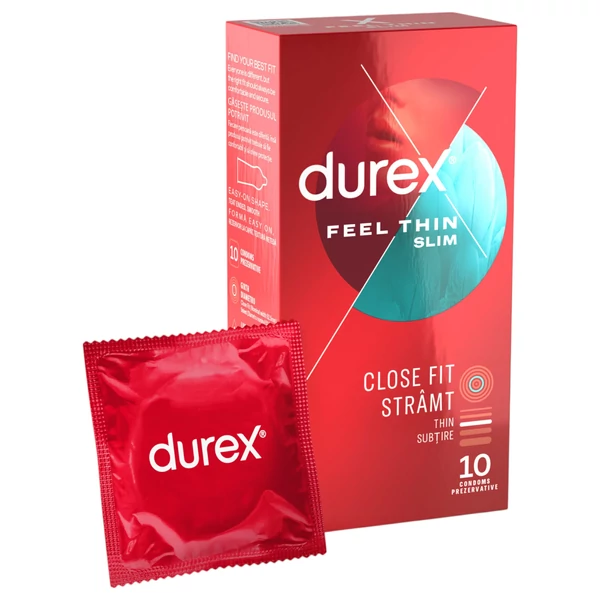 Durex Feel Thin Slim - élethű érzés óvszer (10db)