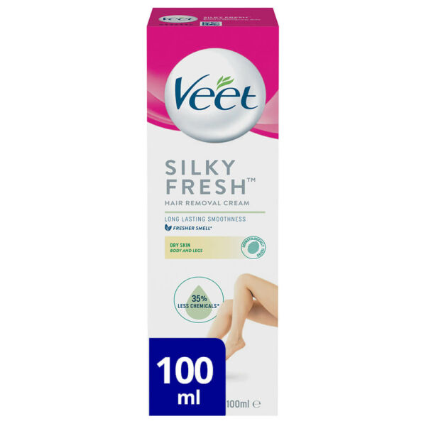 Veet Silk & Fresh - szőrtelenítő krém száraz bőrre - sheavaj-liliom (100ml)