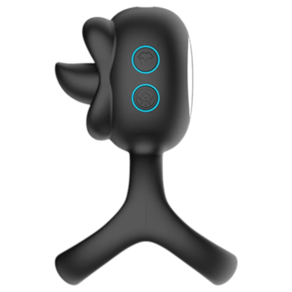 Biu-Biu - péniszgyűrű és nyaló csiklóvibrátor (fekete)