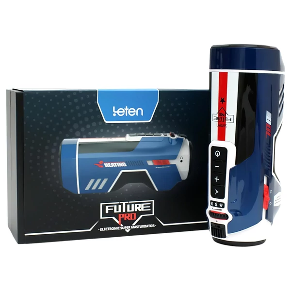 Leten SM Future Pro - hálózati lökő, nyögő, szorító, melegítő maszturbátor (kék)
