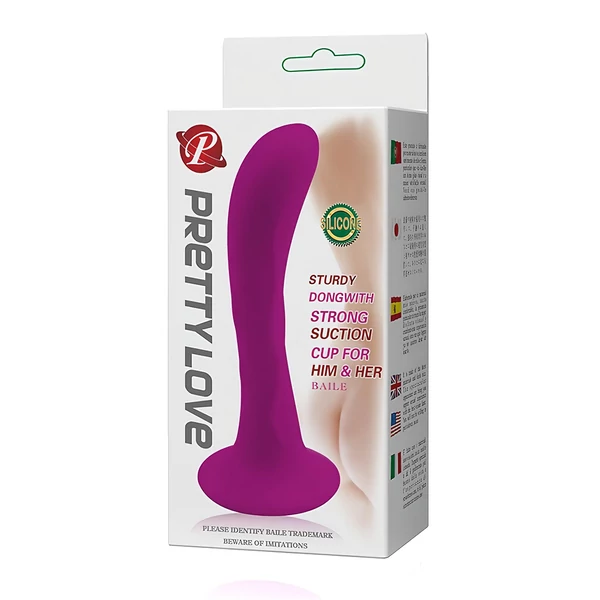 Pretty Love Baile - tapadókorong, íves anál plug (pink)