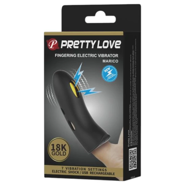 Pretty Love Marico - elektro stimulációs ujjvibrátor (fekete)