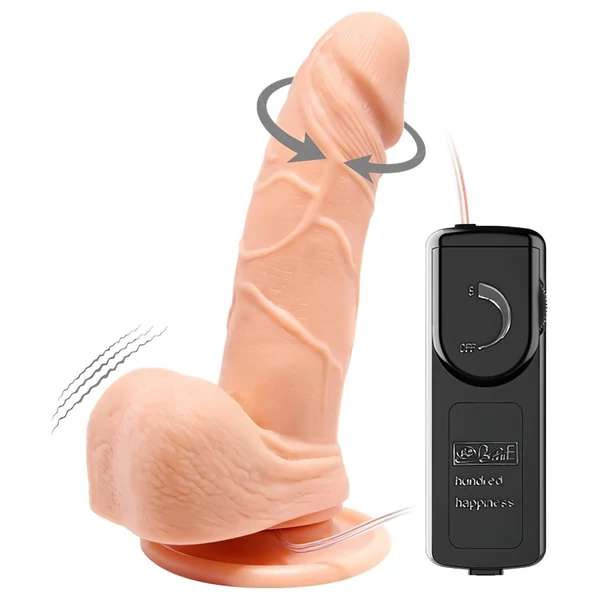 Baile Barbara Mark - élethű, forgó vibrátor - 15cm (natúr)