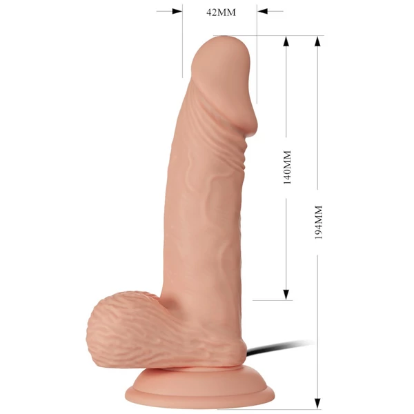 Baile Zebulon - élethű, herés vibrátor - 19cm (natúr)