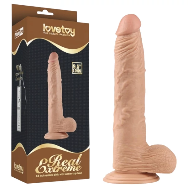 Lovetoy Real Extreme - tapadótalpas dildó - 24cm