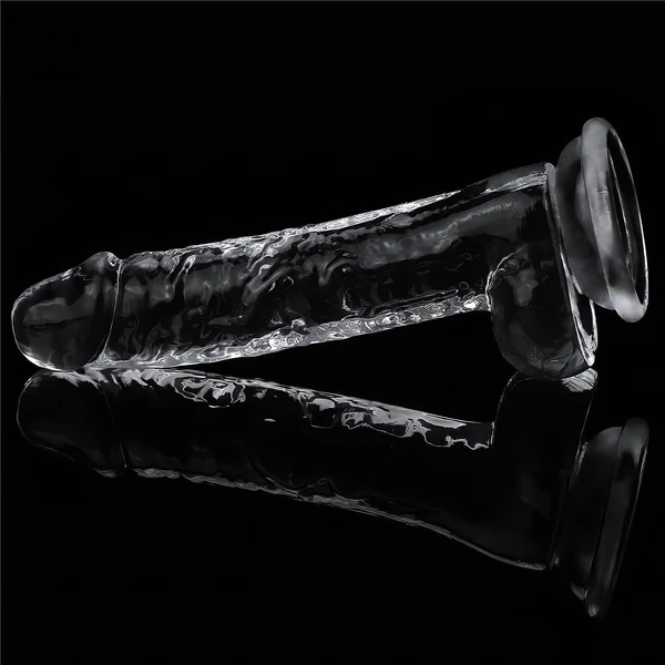 Lovetoy Flawless Clear - tapadókorongos dildó - 19cm (átlátszó)
