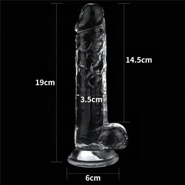 Lovetoy Flawless Clear - tapadókorongos dildó - 19cm (átlátszó)