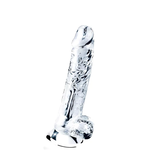 Lovetoy Flawless Clear - tapadókorongos dildó - 19cm (átlátszó)