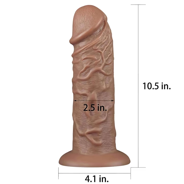 Lovetoy Chubby - tapadókorongos élethű dildó - 25cm (natúr)
