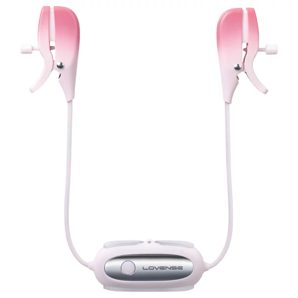 LOVENSE Gemini - okos, vibrációs mellbimbó csipesz (pink)