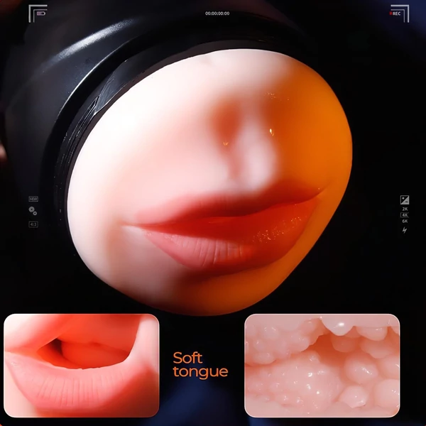 Leopard - száj és műpunci pénisz vibrátor (natúr)