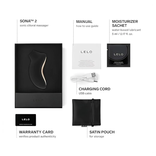 LELO Sona 2 - hanghullámos csiklóizgató (fekete)