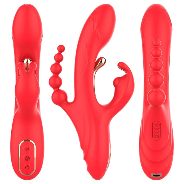 Bestoy - 3 ágú, nyelves vibrátor (piros)