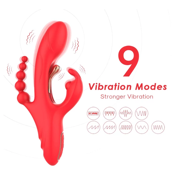 Bestoy - 3 ágú, nyelves vibrátor (piros)