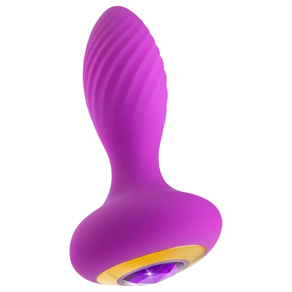 Oh My Gem - vibrációs anál plug kővel (lila)