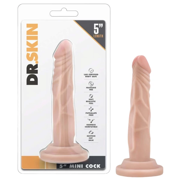 Dr. Skin 5 - tapadókorongos élethű dildó - natúr (14,5cm)