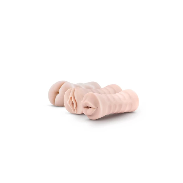 M For Men 3 Pack - vibrációs maszturbátor szett (natúr)