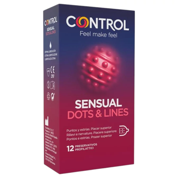 Control - bordázott, pontozott óvszer (12db)