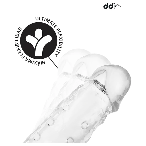 Addicted Toys - péniszköpeny heregyűrűvel - 23cm (átlátszó)