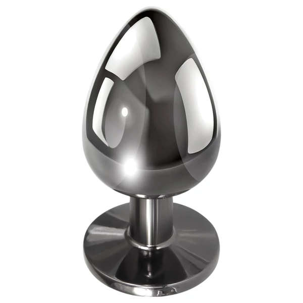 Evolved Black Gem - fém anál plug szett, fekete kővel (ezüst)