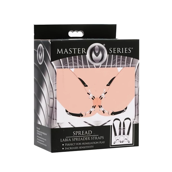 XR Brands - szeméremajak-széthúzó csipeszek (fekete)