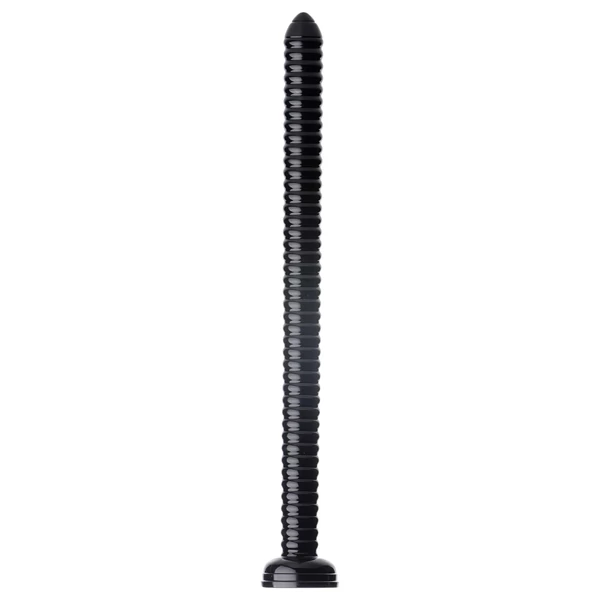 HOSED Ribbed Hose 19 - tapadókorongos anál dildó (fekete)