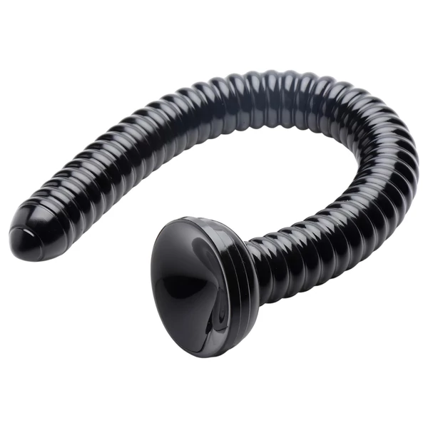 HOSED Ribbed Hose 19 - tapadókorongos anál dildó (fekete)