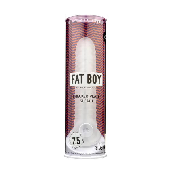 Fat Boy Checker Box - péniszköpeny (19cm) - fehér