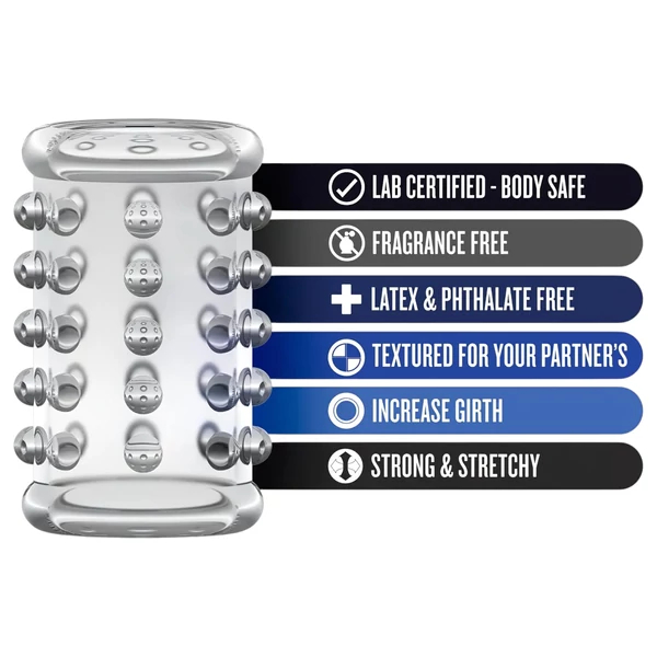 Stay Hard - pöttyös péniszmandzsetta (átlátszó)