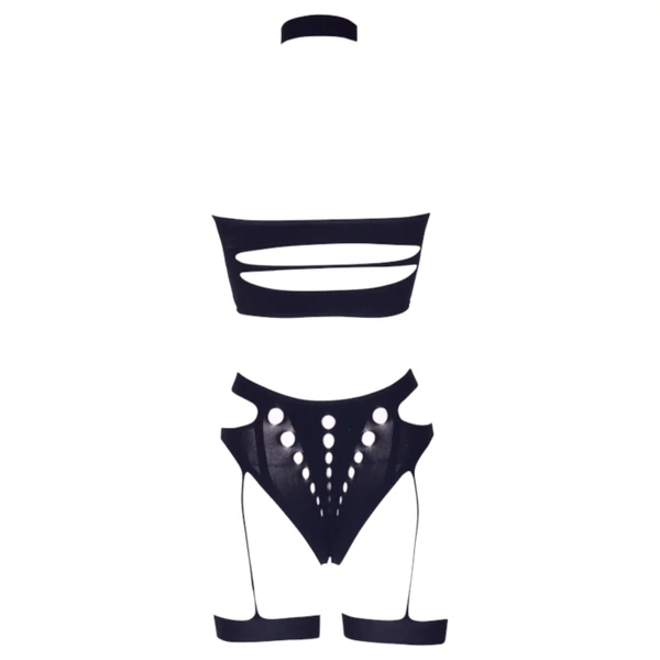 Le Désir Plus Size - 3 részes fehérnemű szett - fekete (XL-4XL)