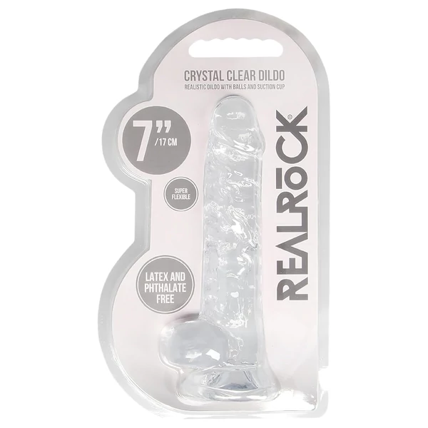REALROCK - átlátszó élethű dildó - átlátszó (17cm)