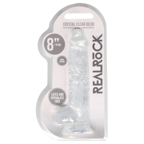 REALROCK - átlátszó élethű dildó - átlátszó (19cm)