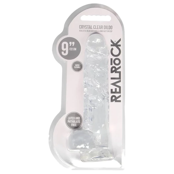 REALROCK - átlátszó élethű dildó - átlátszó (22cm)