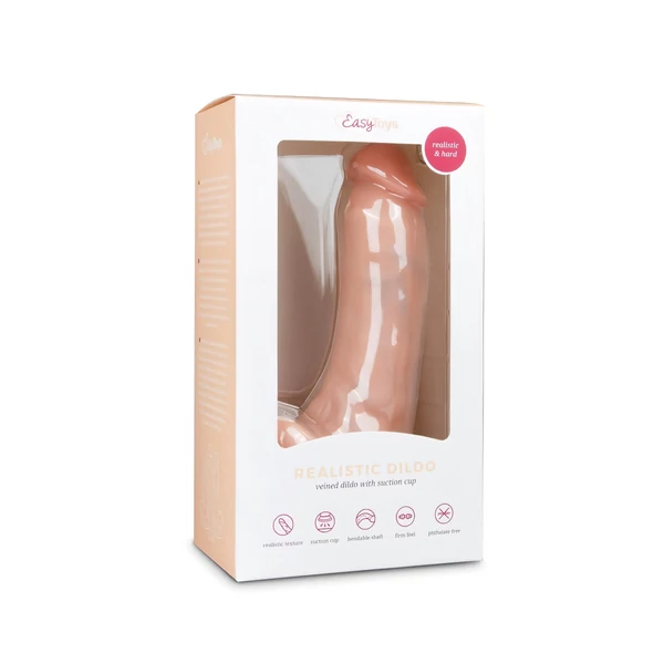 Easytoys - tapadókorongos, herés dildó (20cm) - natúr