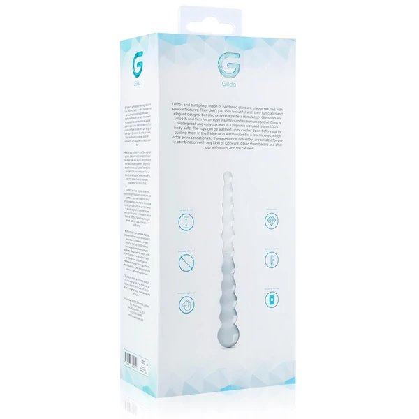 Gildo Glass No. 20 - gyöngyös üveg dildó (átlátszó)